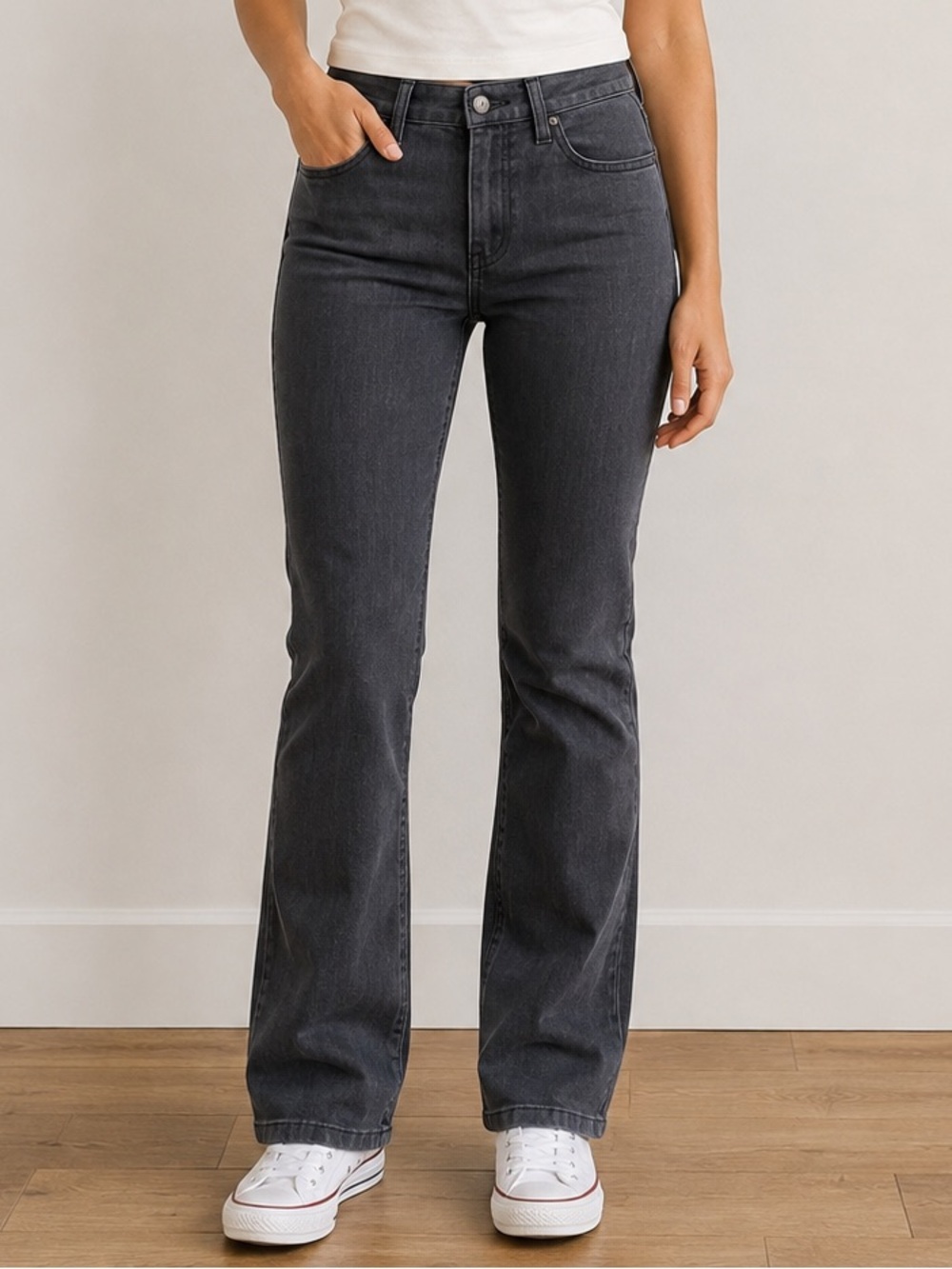 Prana Kayla High Rise Jeans Women’s Size 6/28 Black wash denim 32” inseam NWT